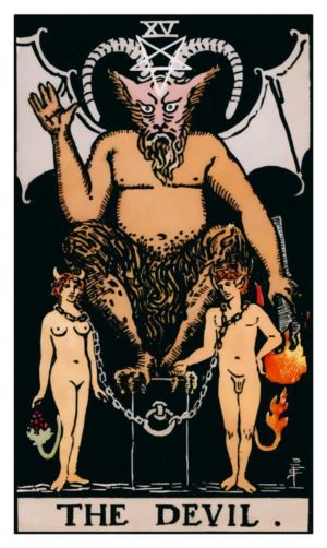 Bad luck tarot card The Devil.