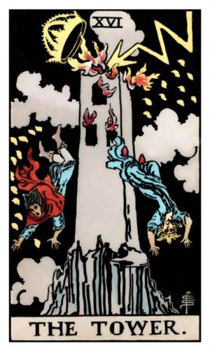 Bad luck tarot card The Tower.