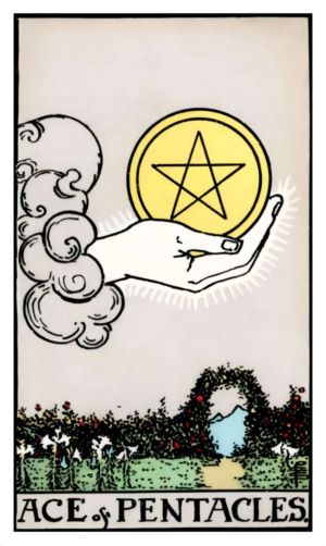 Ace of Pentacles tarot card.